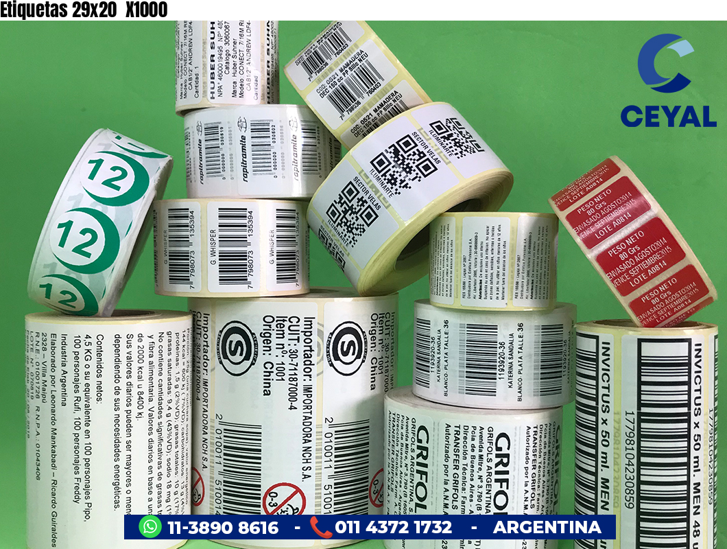 Etiquetas 29x20  X1000