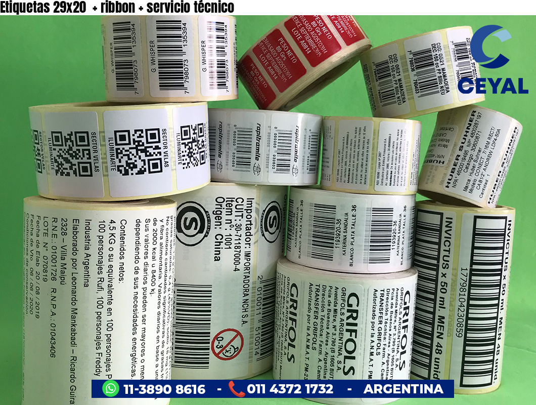 Etiquetas 29x20    ribbon   servicio técnico