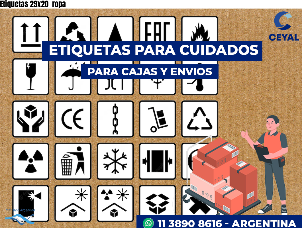 Etiquetas 29x20  ropa