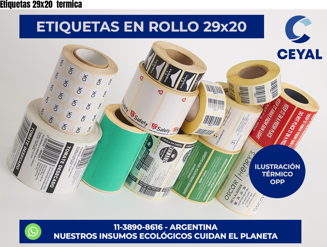 Etiquetas 29×20  termica