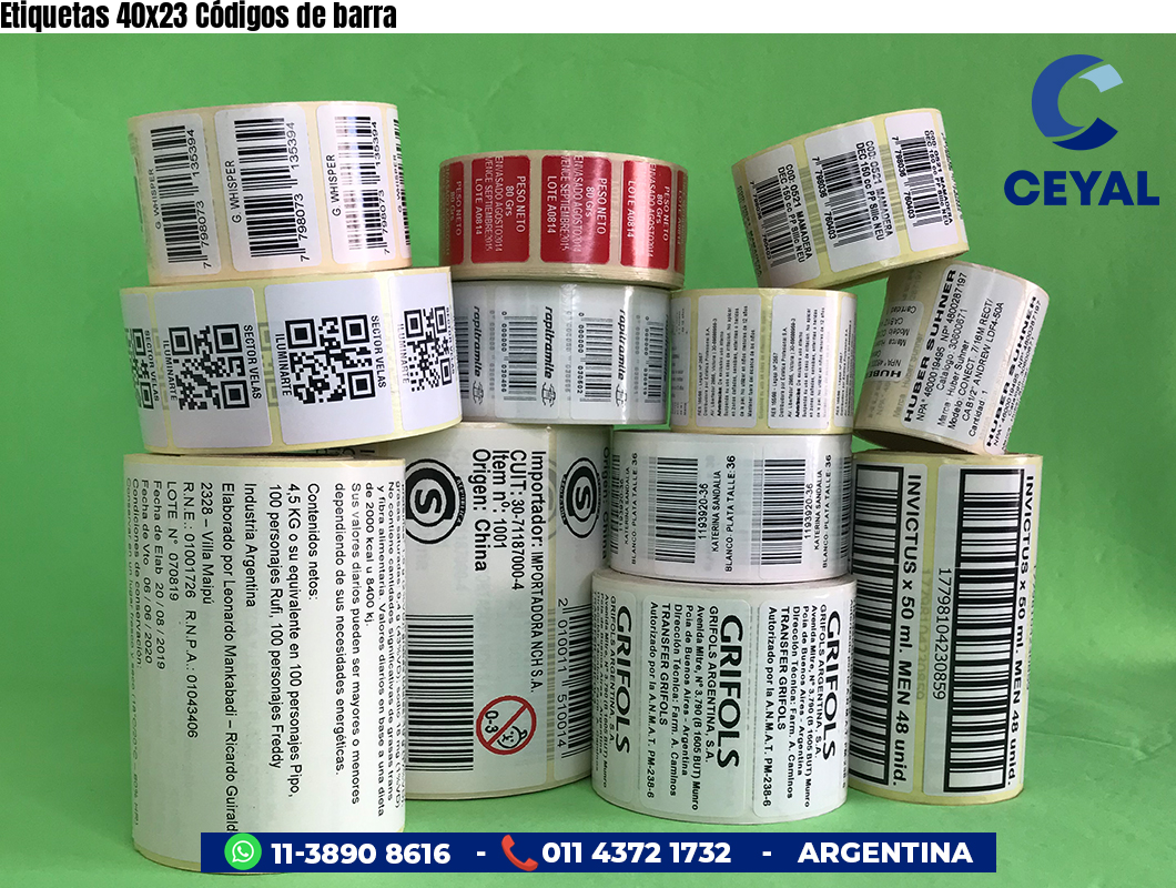 Etiquetas 40x23 Códigos de barra