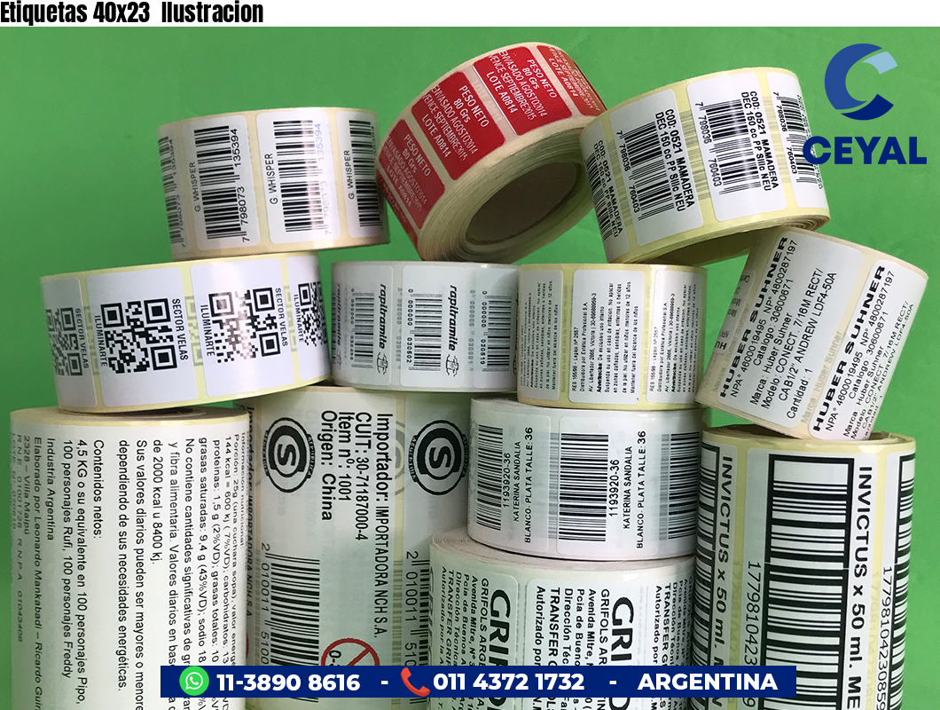 Etiquetas 40x23  Ilustracion