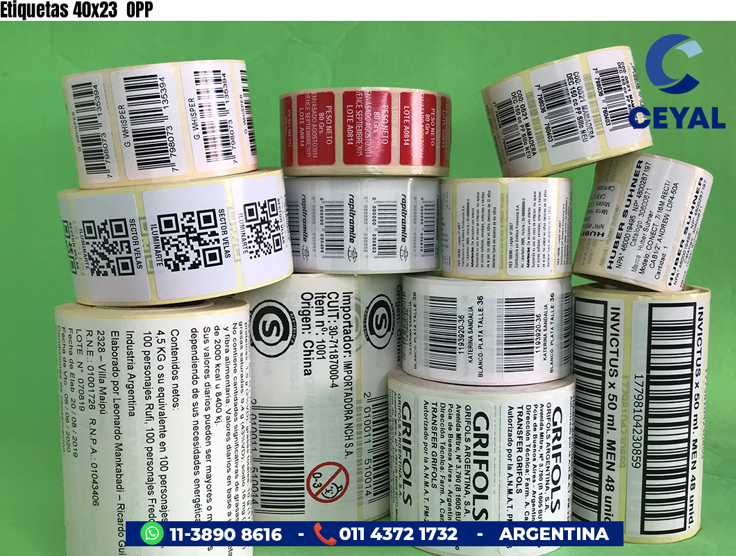 Etiquetas 40x23  OPP