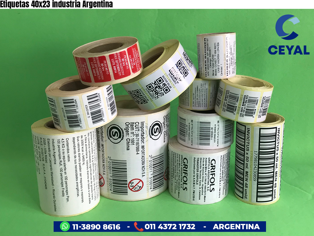 Etiquetas 40x23 industria Argentina