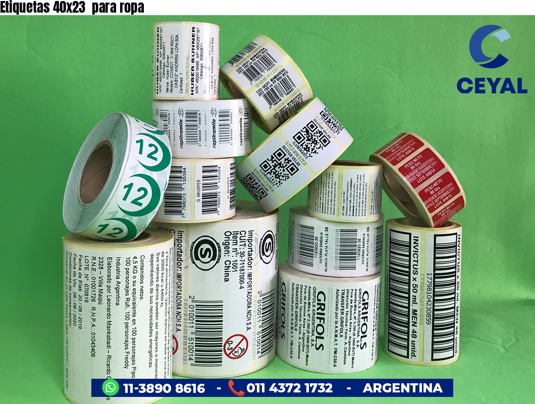 Etiquetas 40x23  para ropa