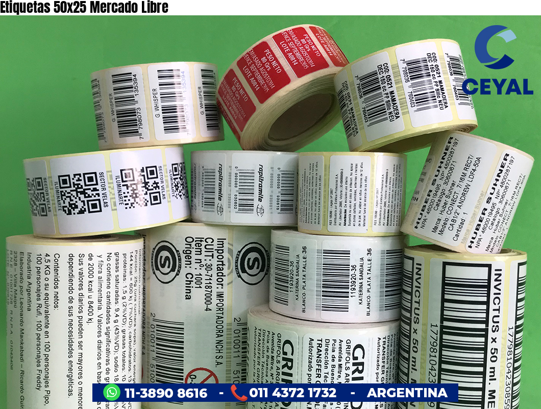 Etiquetas 50x25 Mercado Libre