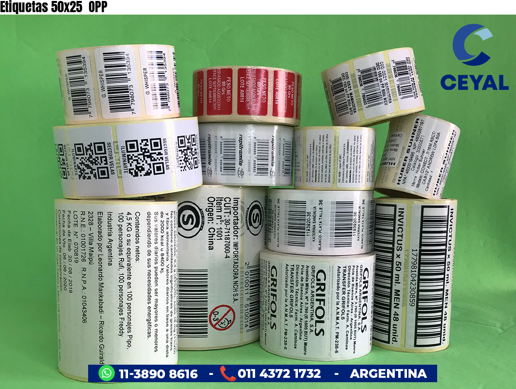 Etiquetas 50x25  OPP