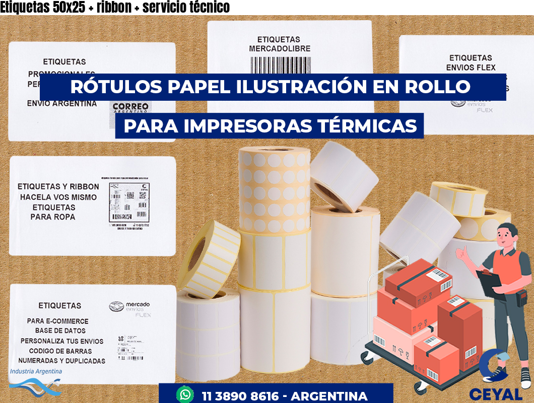 Etiquetas 50x25 ribbon servicio técnico