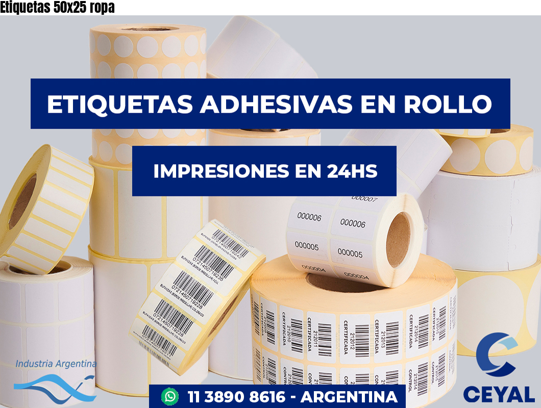 Etiquetas 50x25 ropa