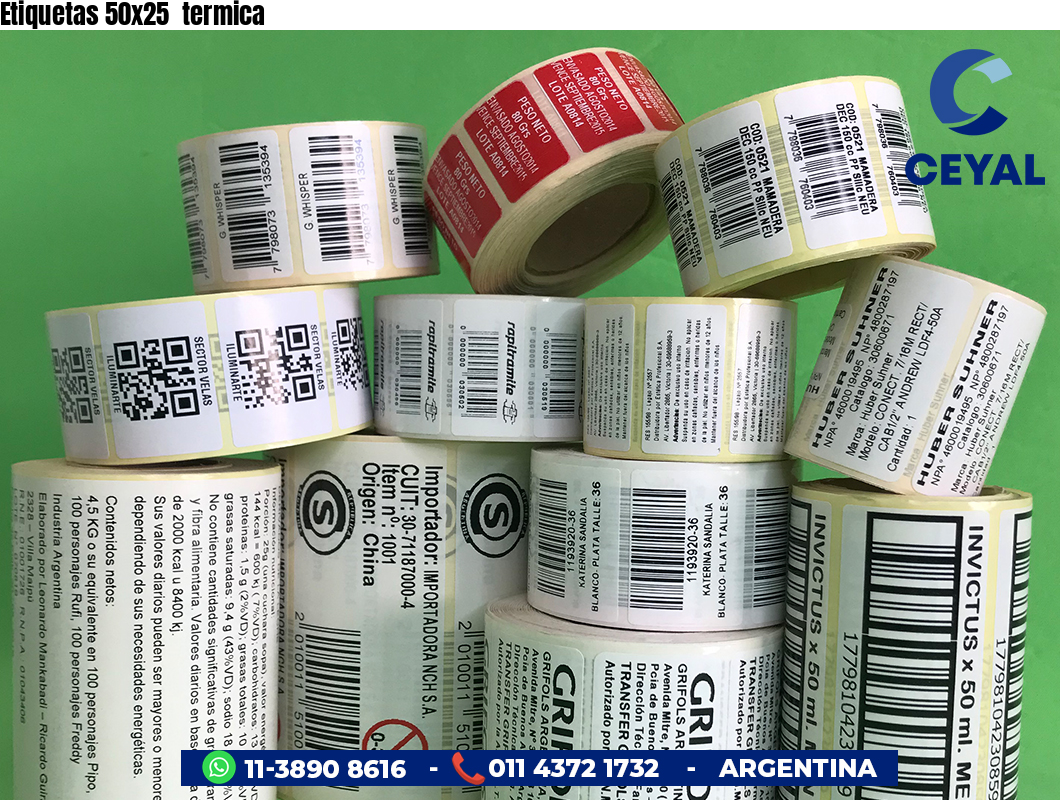 Etiquetas 50x25  termica