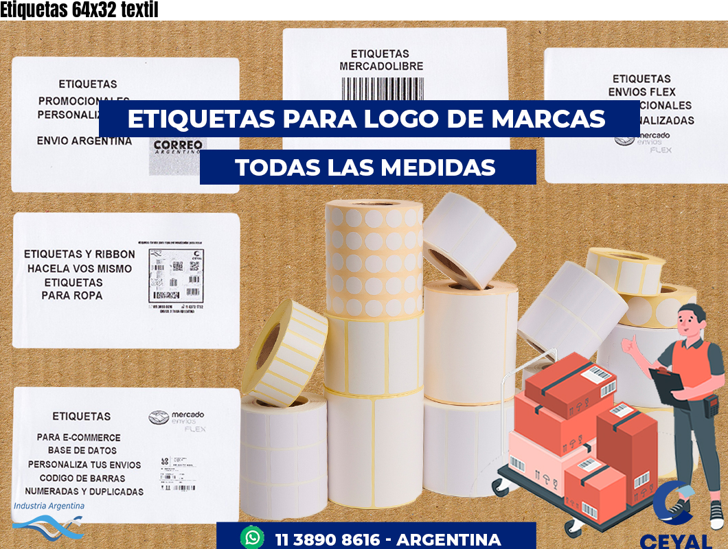 Etiquetas 64x32 textil
