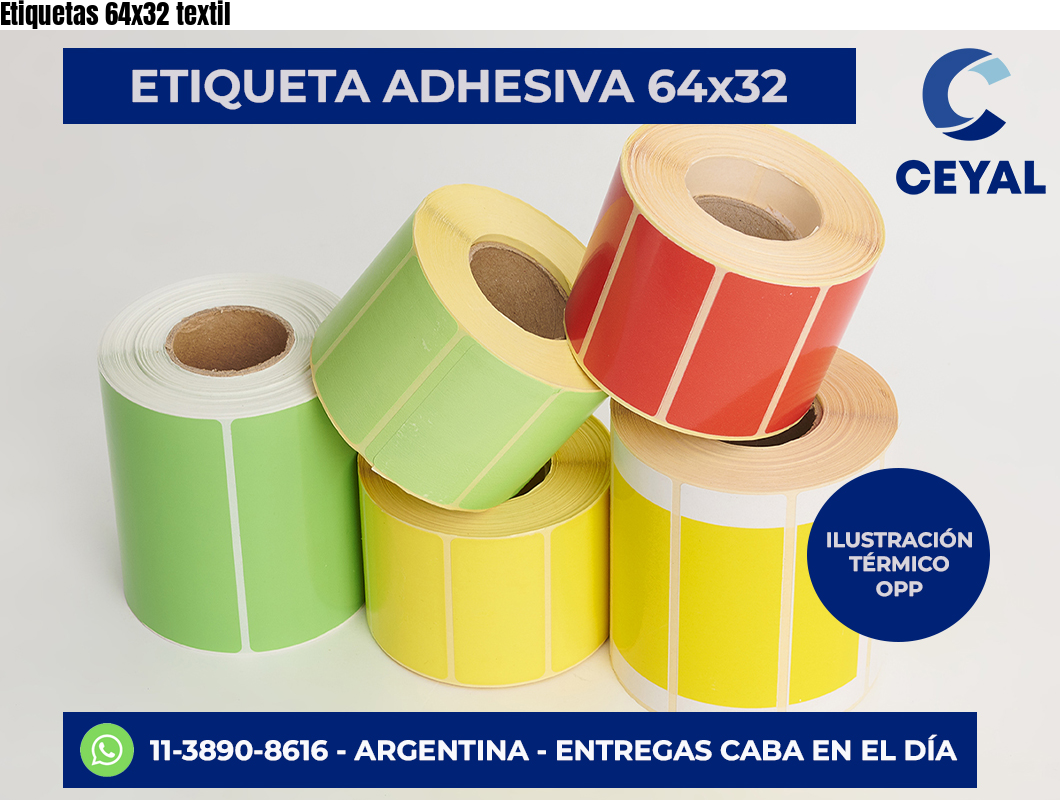 Etiquetas 64×32 textil