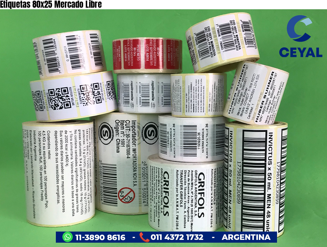 Etiquetas 80x25 Mercado Libre