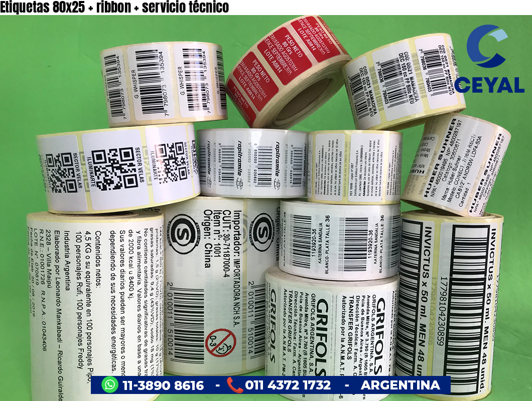 Etiquetas 80x25   ribbon   servicio técnico
