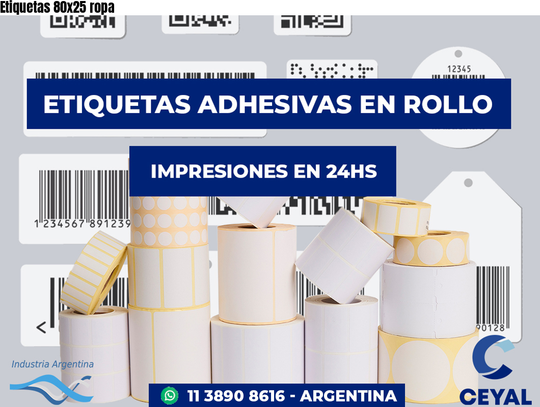 Etiquetas 80x25 ropa