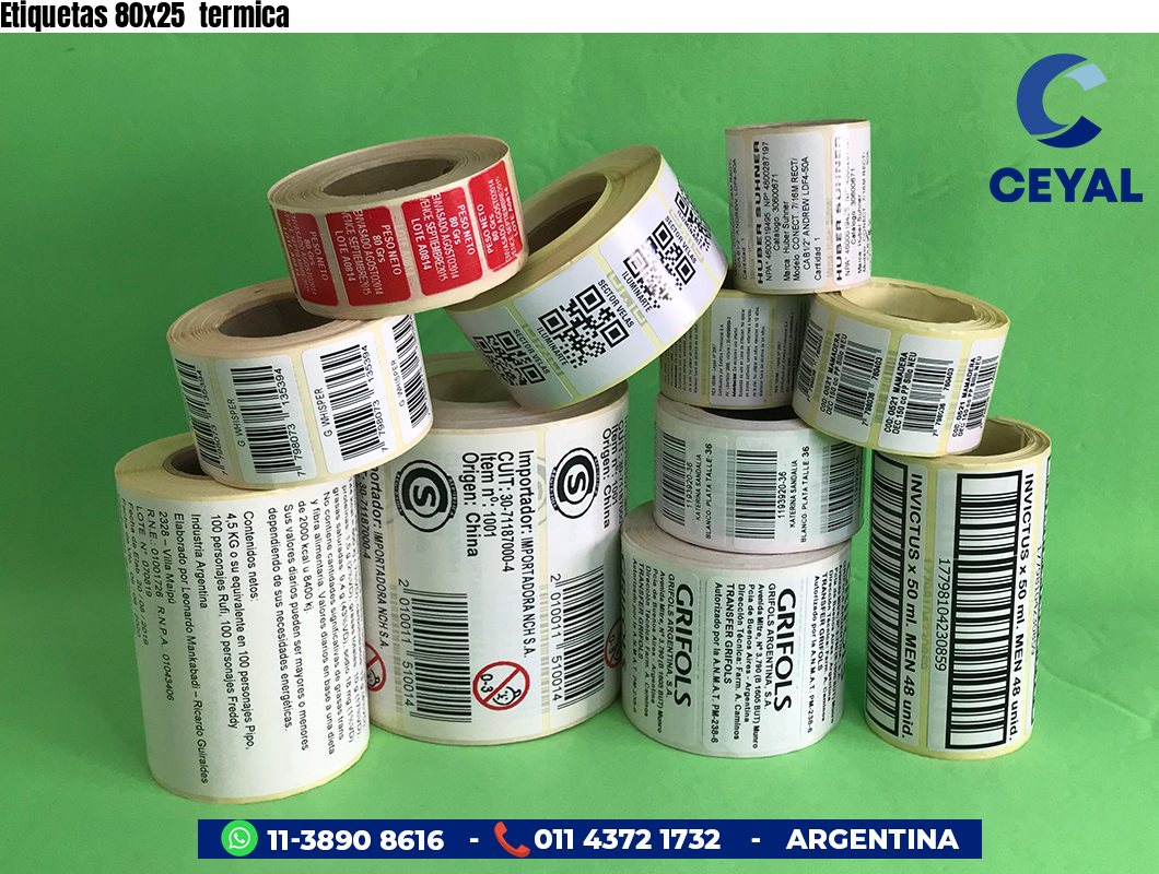 Etiquetas 80x25  termica
