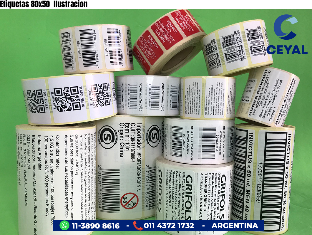 Etiquetas 80x50  Ilustracion
