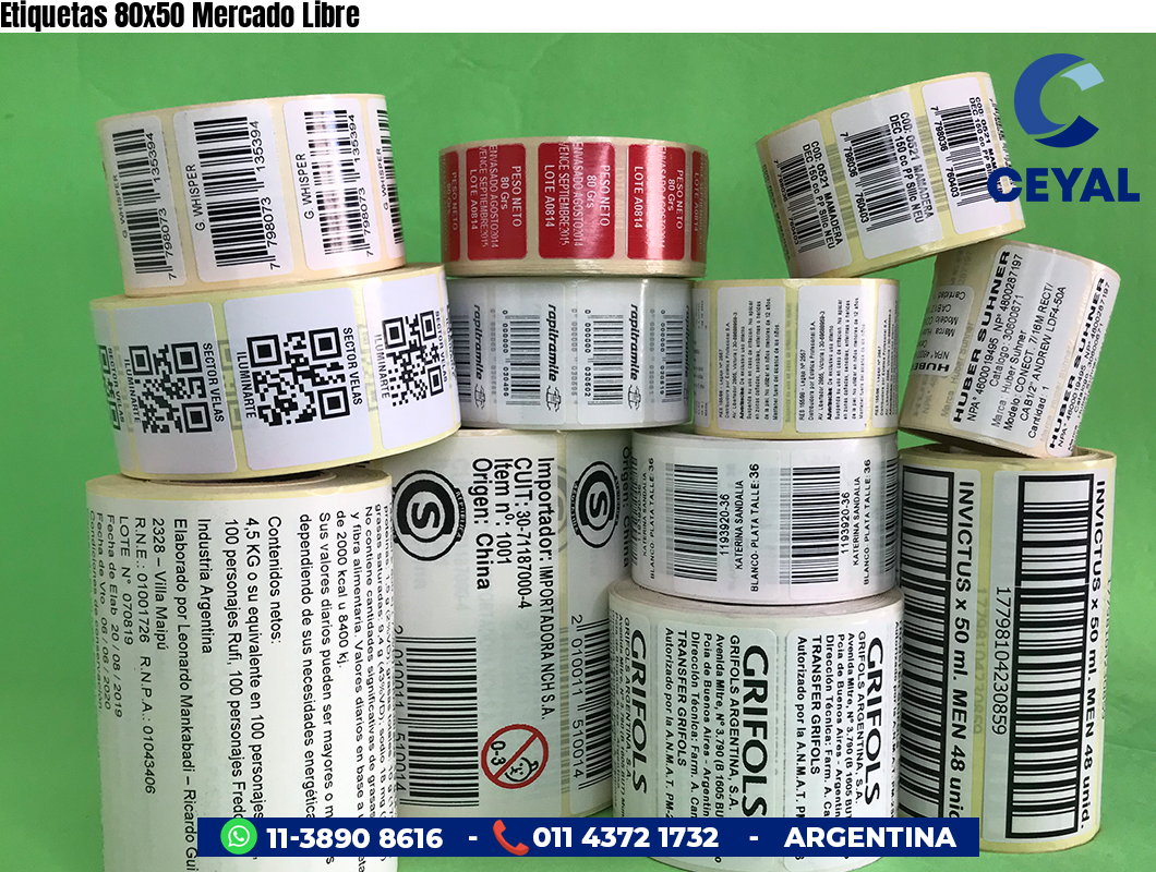 Etiquetas 80x50 Mercado Libre