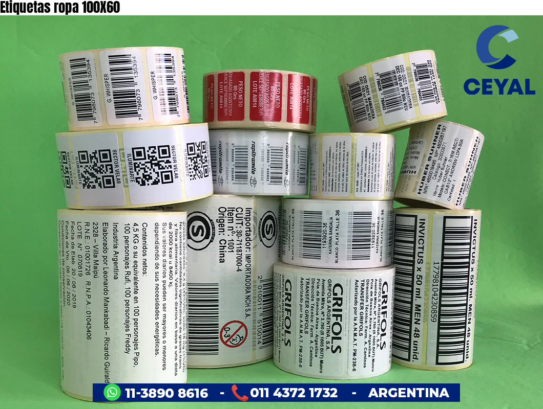 Etiquetas ropa 100X60