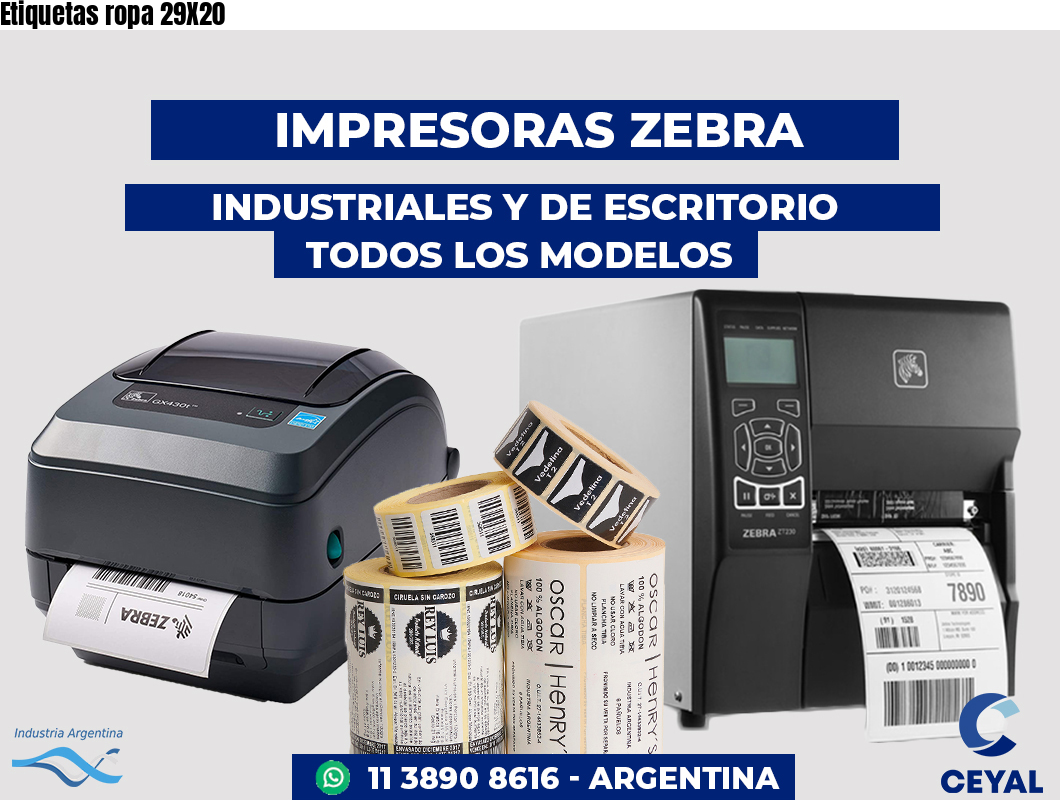 Etiquetas ropa 29X20