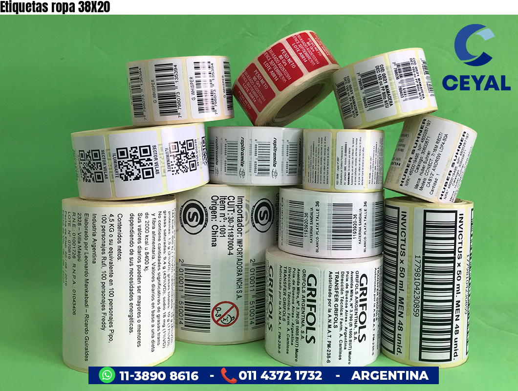 Etiquetas ropa 38X20