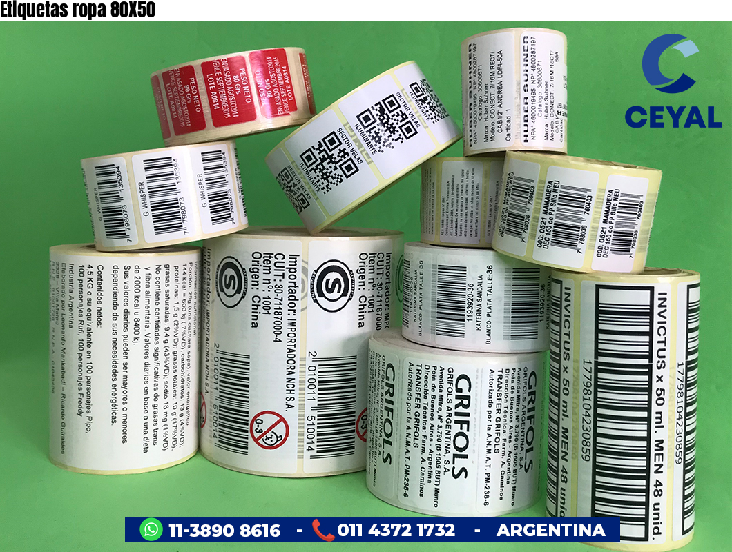 Etiquetas ropa 80X50