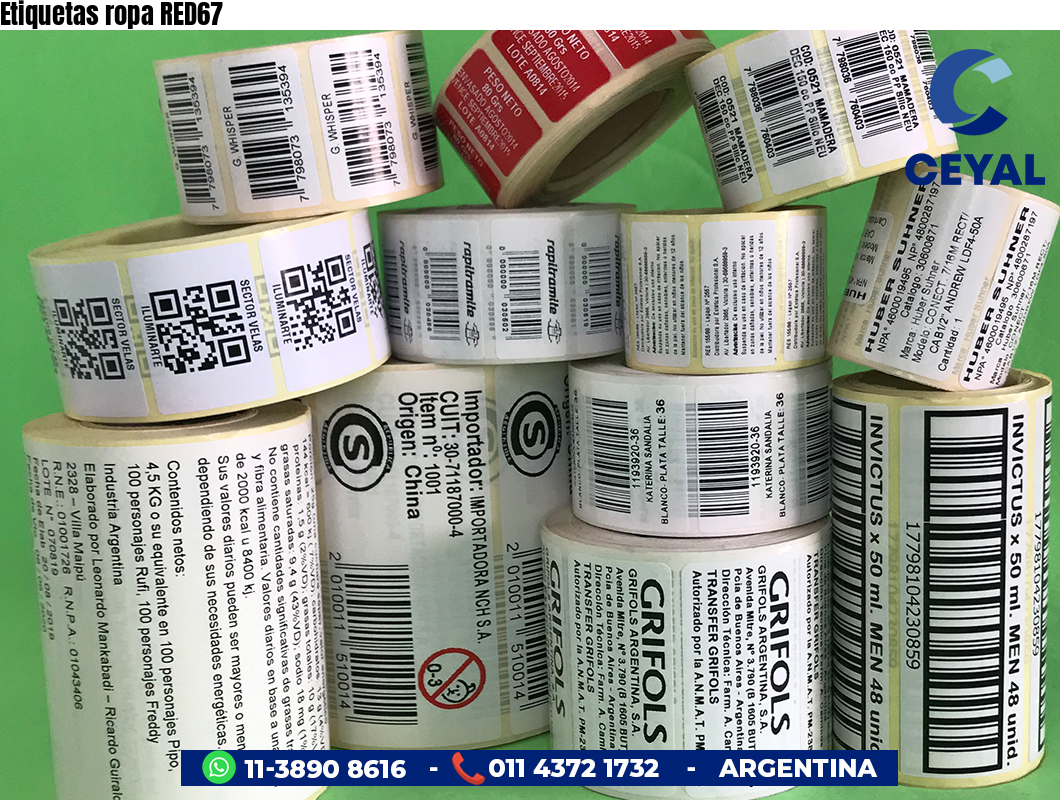 Etiquetas ropa RED67