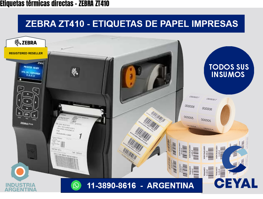 Etiquetas térmicas directas – ZEBRA ZT410