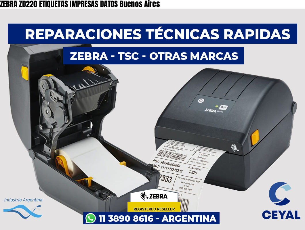 ZEBRA ZD220 ETIQUETAS IMPRESAS DATOS Buenos Aires
