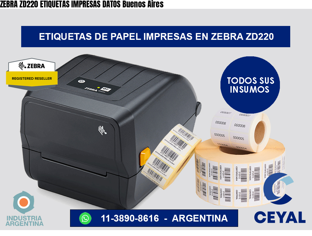 ZEBRA ZD220 ETIQUETAS IMPRESAS DATOS Buenos Aires