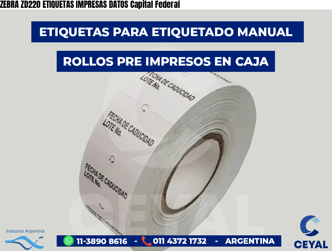 ZEBRA ZD220 ETIQUETAS IMPRESAS DATOS Capital Federal
