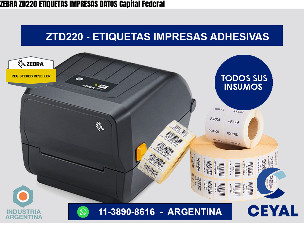ZEBRA ZD220 ETIQUETAS IMPRESAS DATOS Capital Federal