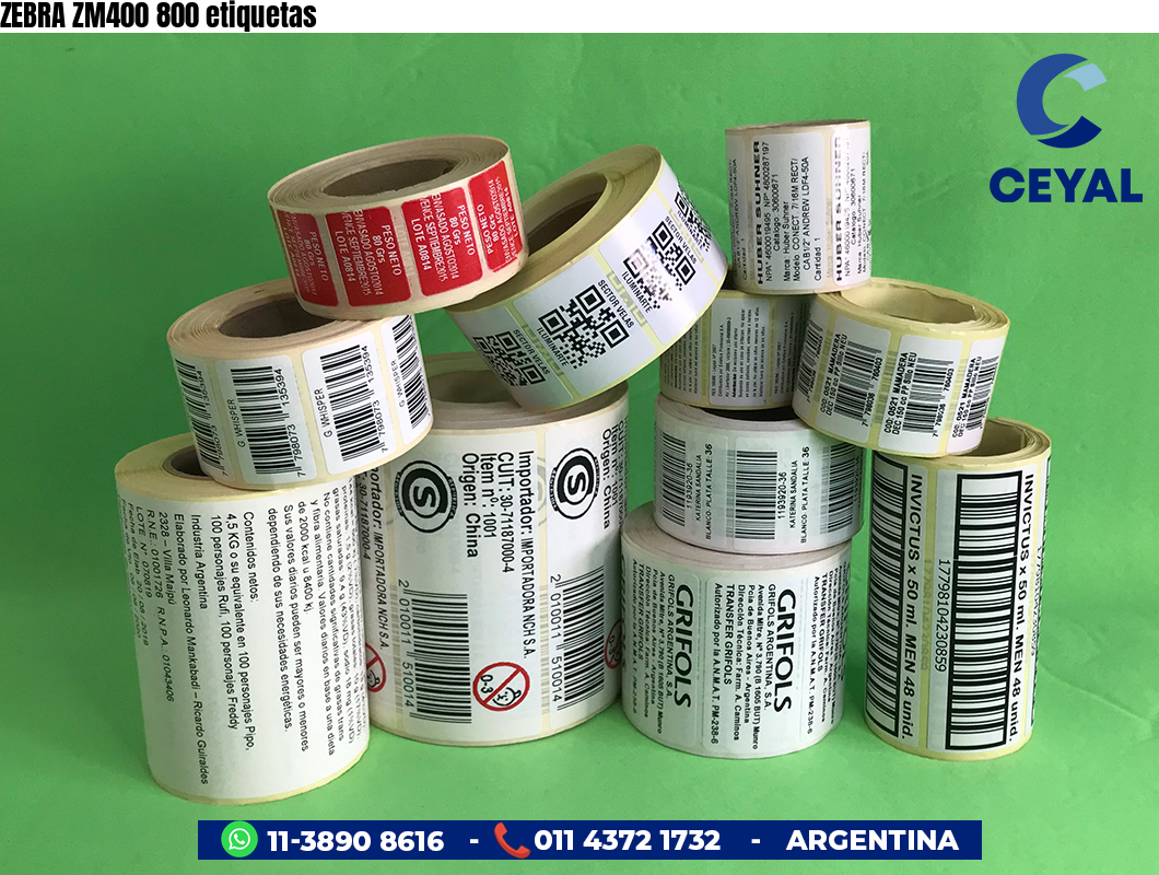 ZEBRA ZM400 800 etiquetas