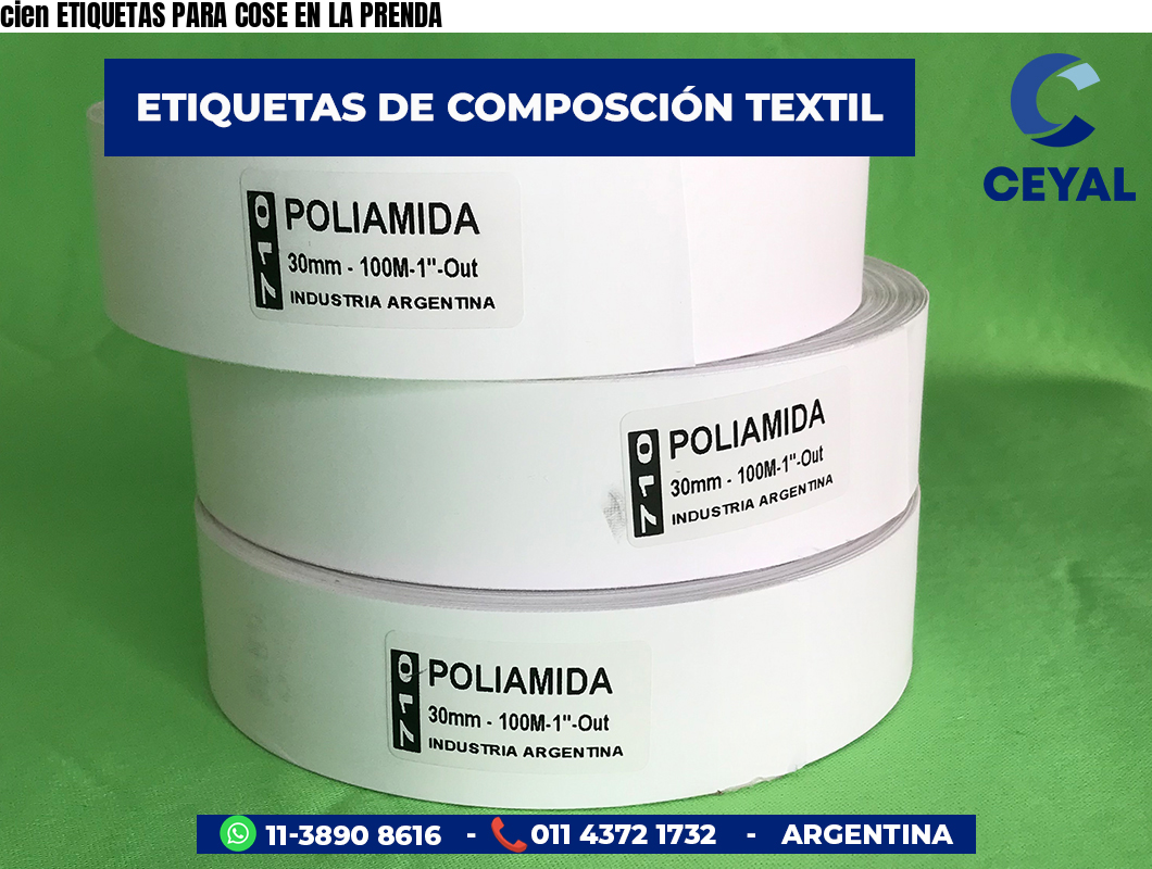 cien ETIQUETAS PARA COSE EN LA PRENDA