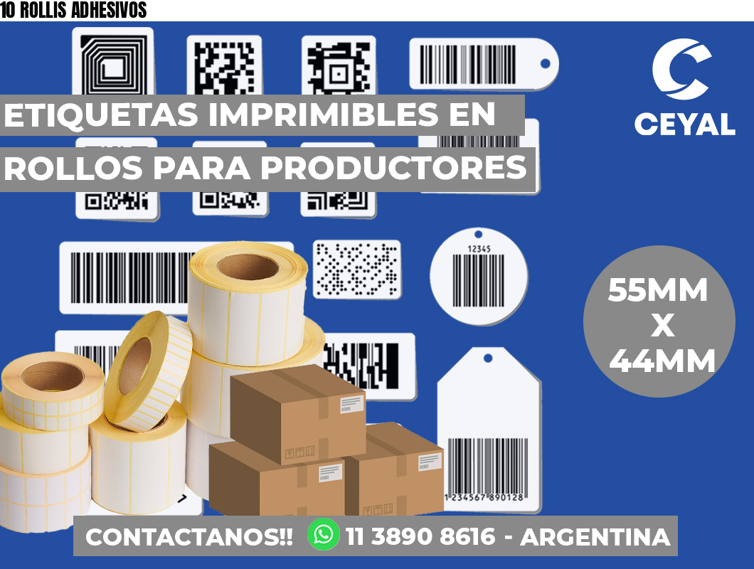 10 ROLLIS ADHESIVOS
