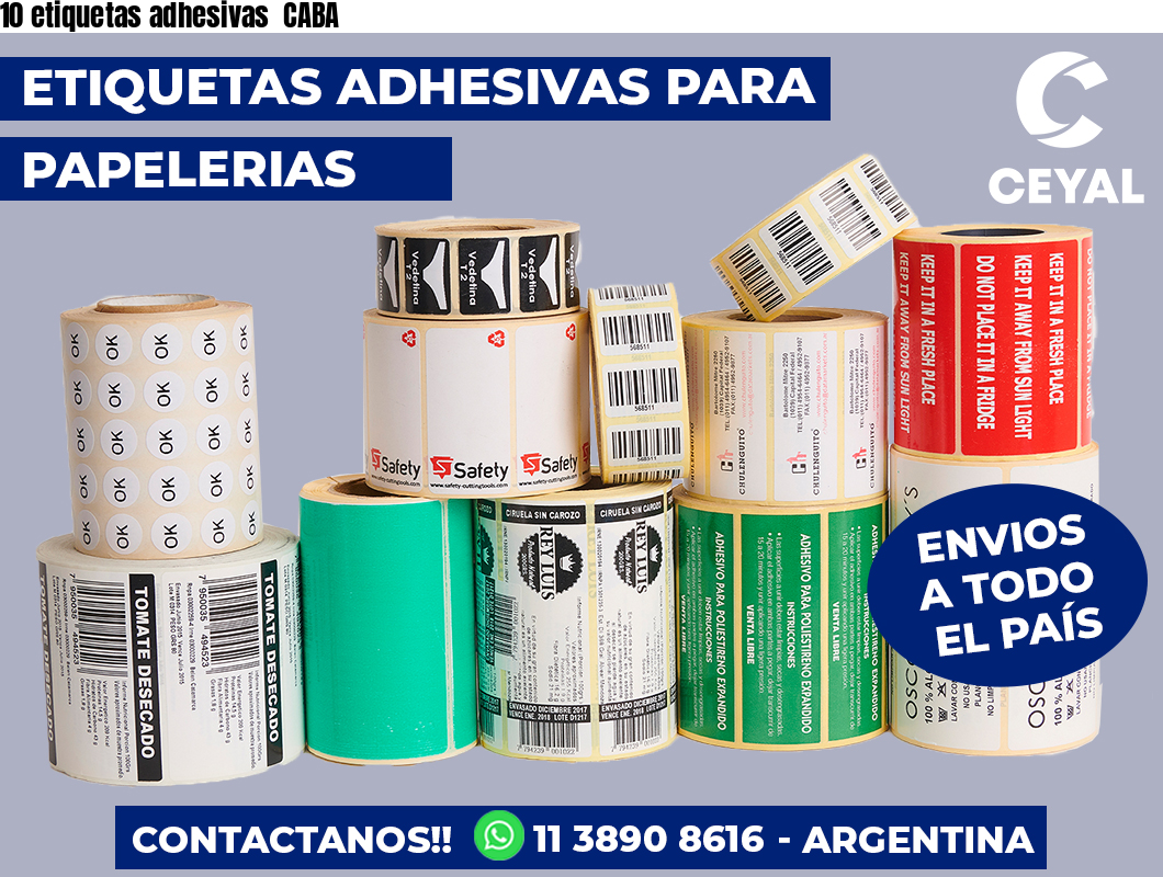 10 etiquetas adhesivas  CABA