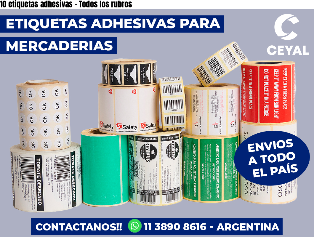 10 etiquetas adhesivas – Todos los rubros