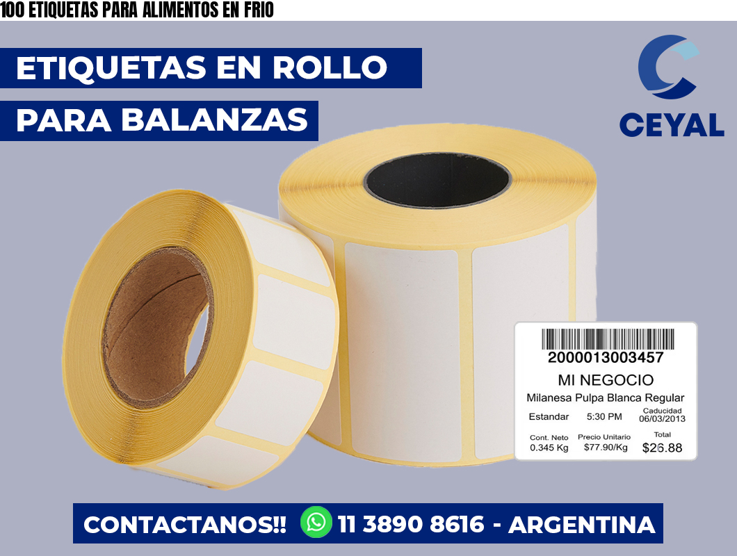 100 ETIQUETAS PARA ALIMENTOS EN FRIO