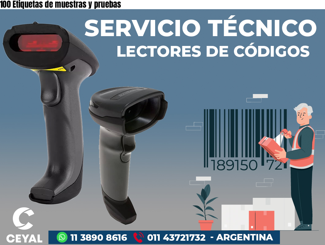 100 Etiquetas de muestras y pruebas
