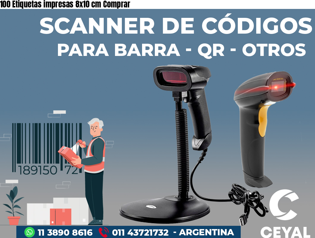 100 Etiquetas impresas 8x10 cm Comprar