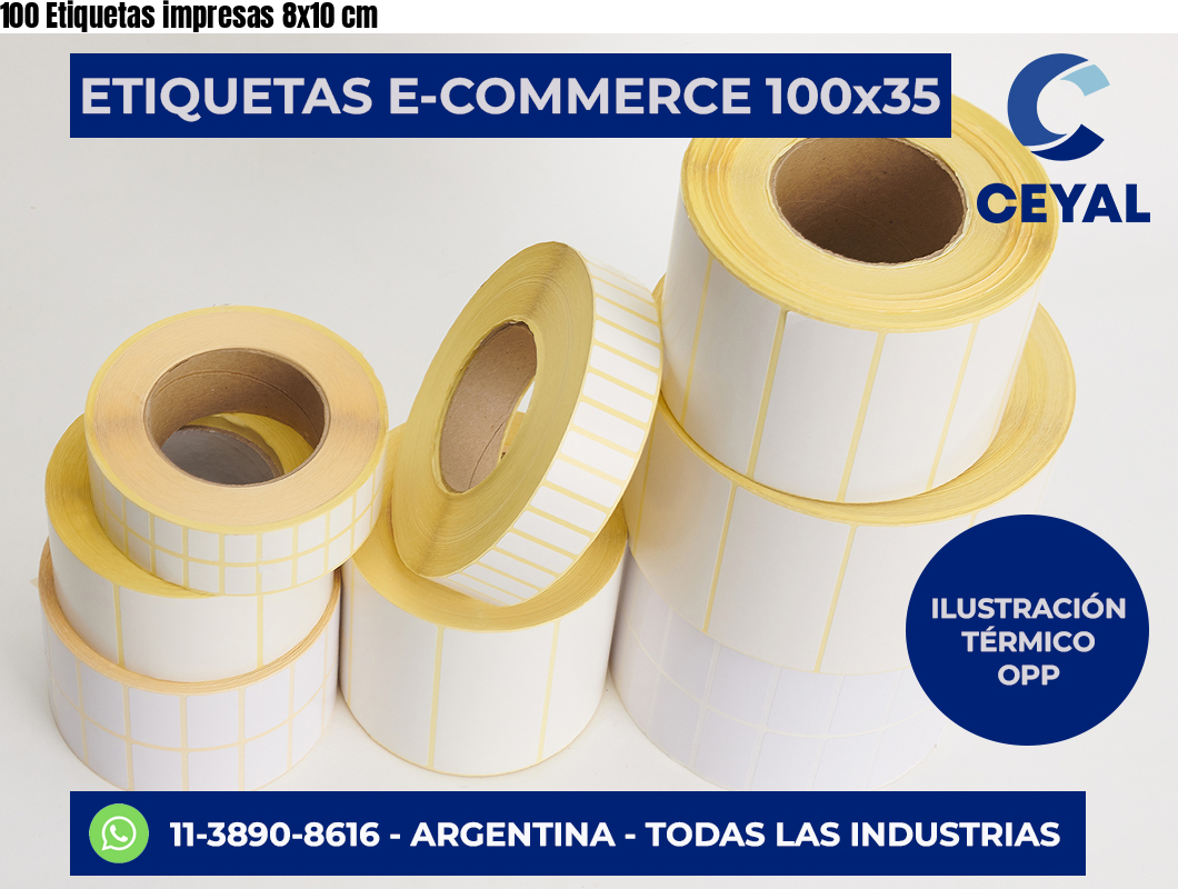 100 Etiquetas impresas 8×10 cm