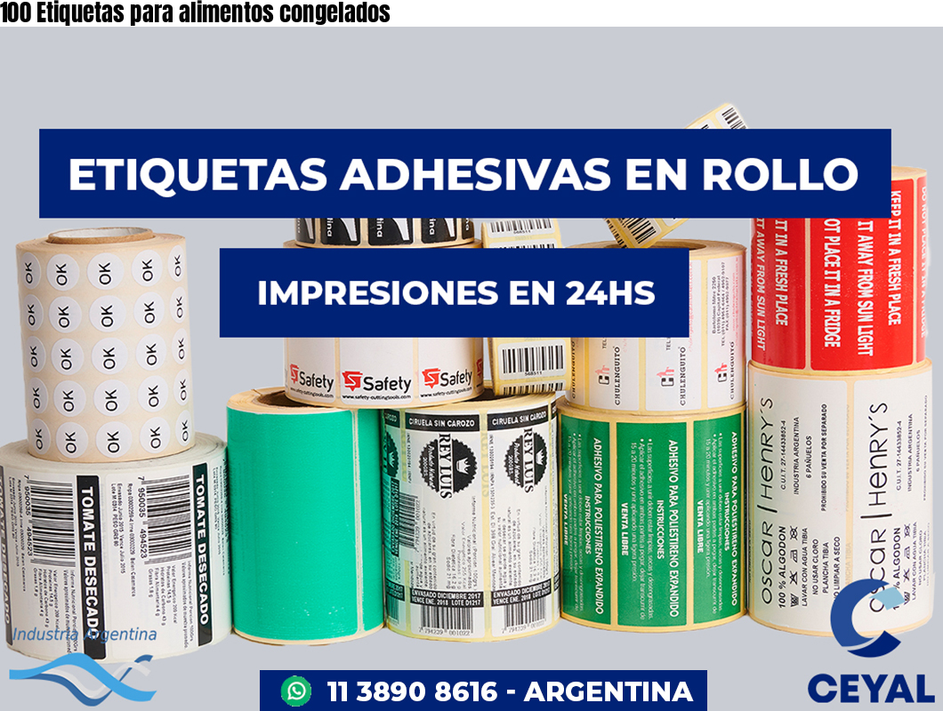 100 Etiquetas para alimentos congelados