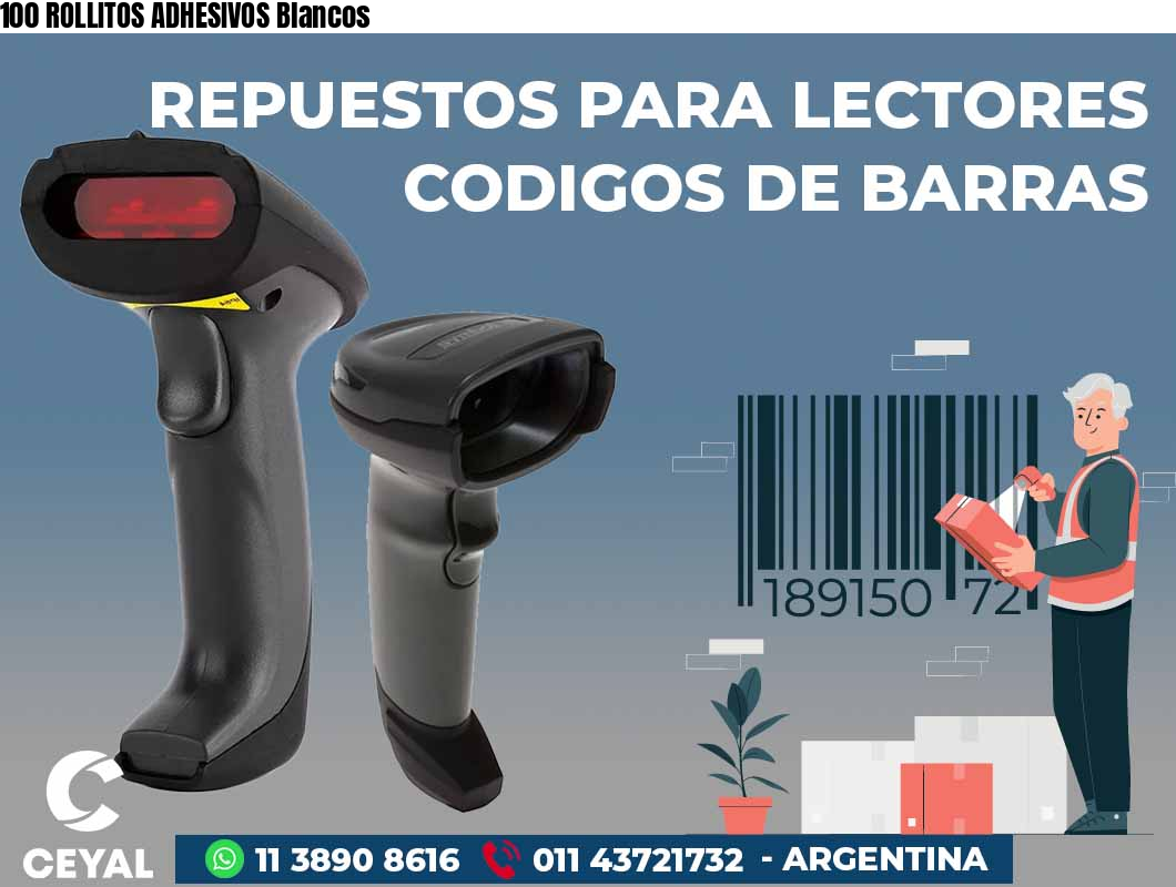 100 ROLLITOS ADHESIVOS Blancos