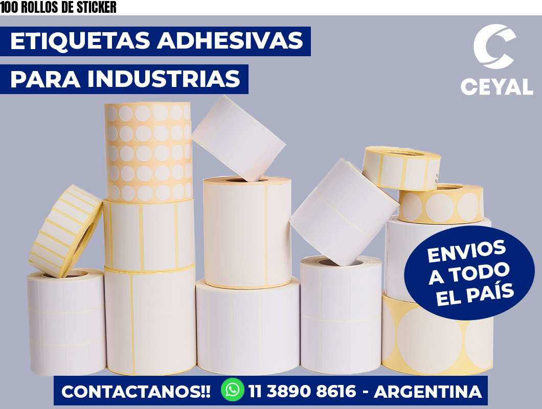 100 ROLLOS DE STICKER