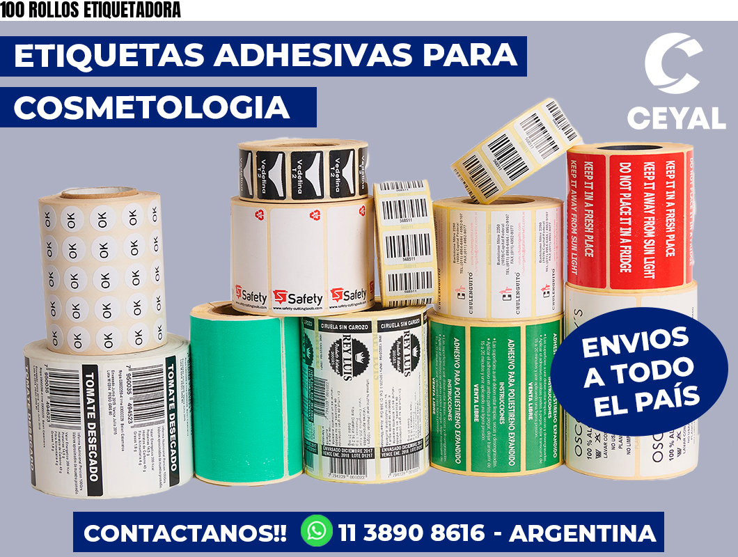 100 ROLLOS ETIQUETADORA