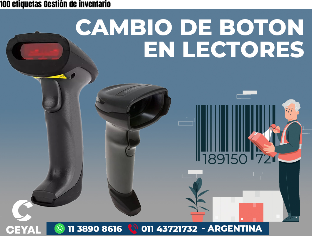 100 etiquetas Gestión de inventario