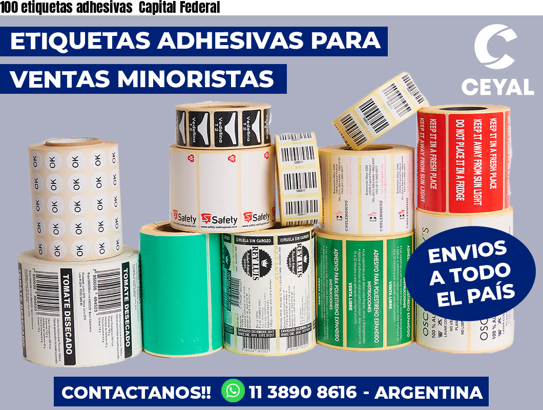 100 etiquetas adhesivas Capital Federal