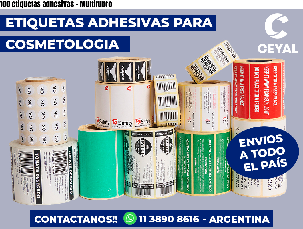100 etiquetas adhesivas - Multirubro