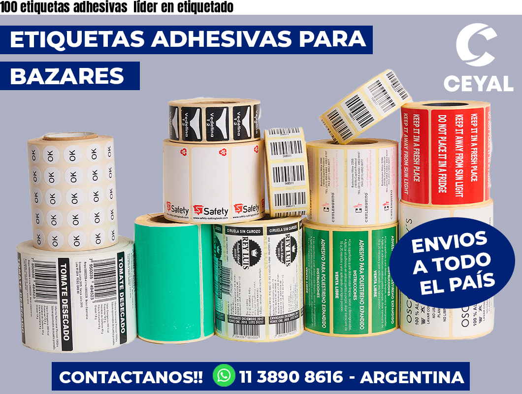 100 etiquetas adhesivas líder en etiquetado