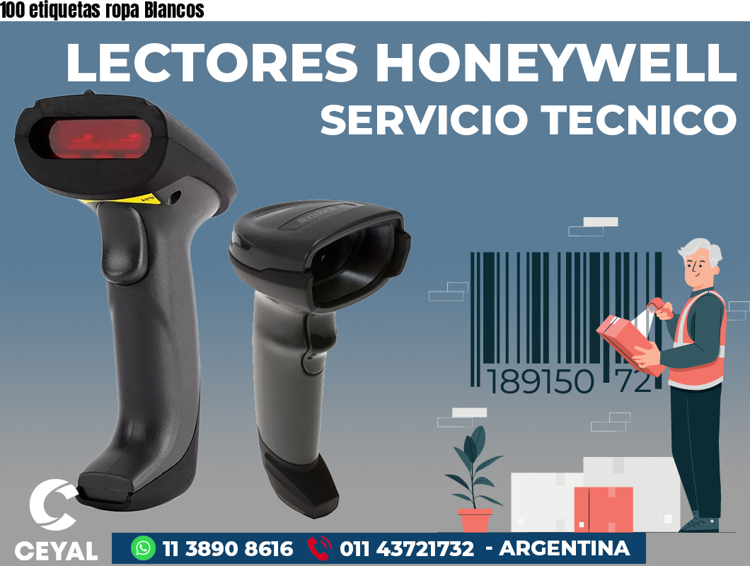 100 etiquetas ropa Blancos